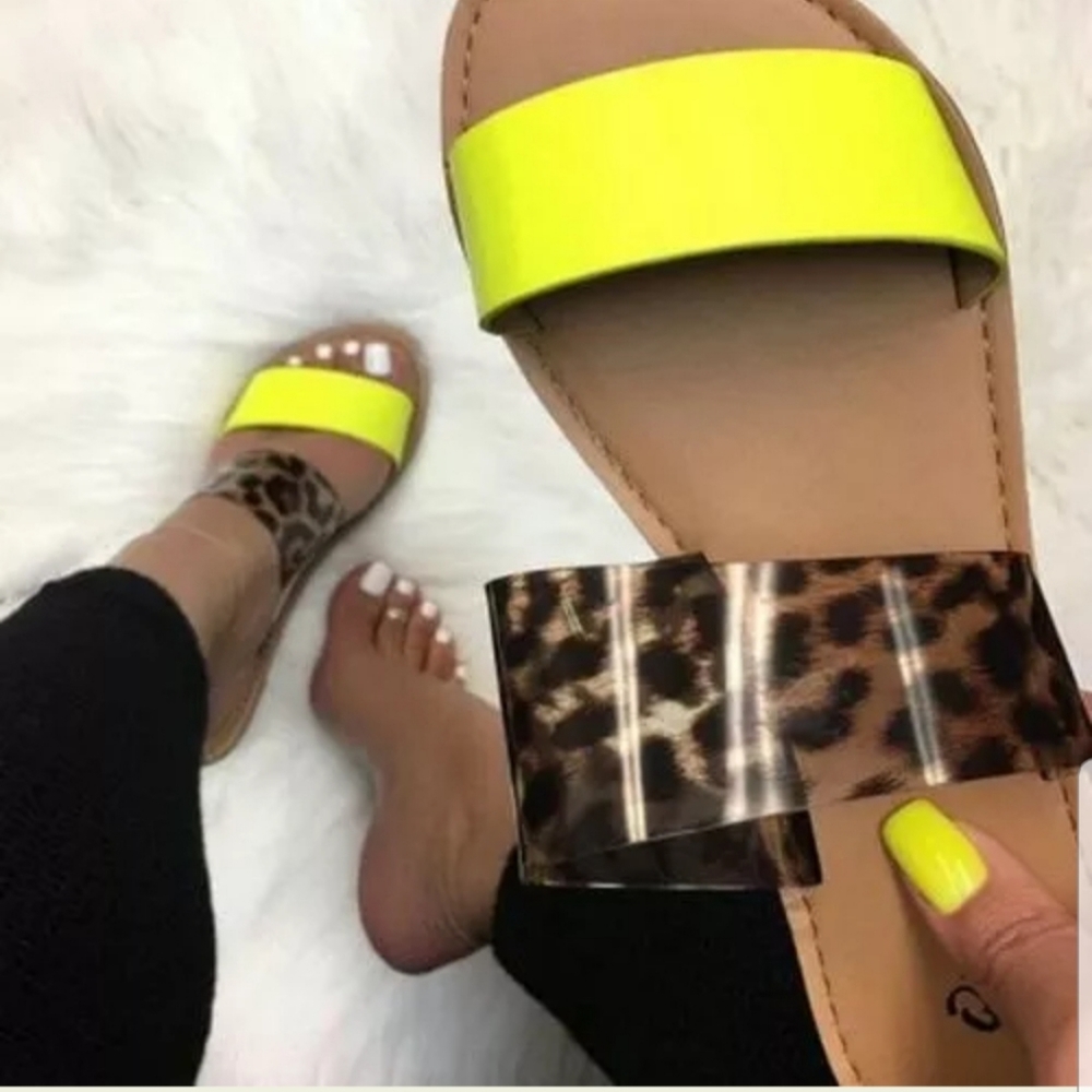 Women Leopard Snake Print & Neon Flats Shoes